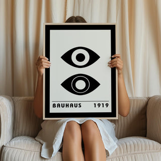 Abstract Bauhaus art print featuring clean lines and symmetry