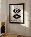 Bauhaus geometric eye art poster for minimalist decor