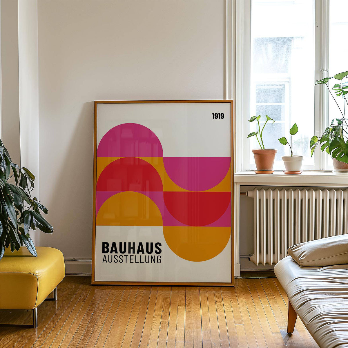 Geometric large artwork for walls with retro-modern styling