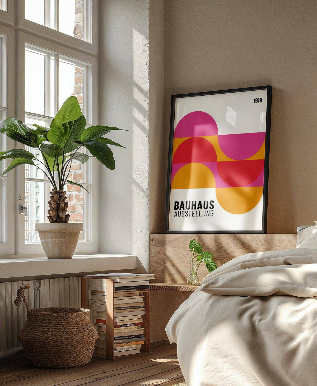 Contemporary large artwork for walls inspired by Bauhaus principles