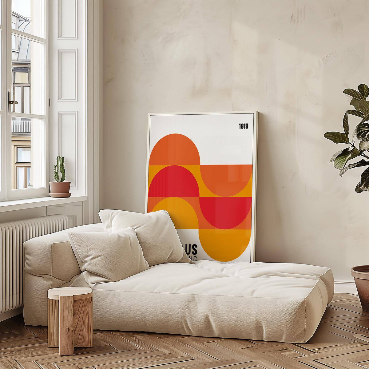 Inexpensive artwork printed on matte paper with strong color contrast