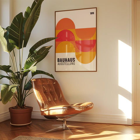 Retro Bauhaus colourful poster for vibrant interiors