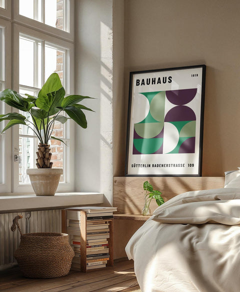 Industrial geometric wall art with Bauhaus inspiration