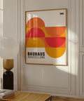 Colourful Bauhaus geometric art poster for modern decor