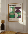 Bauhaus geometric green art poster for modern decor