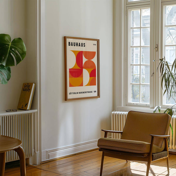 Large mid century wall art print for statement interiors