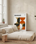 Abstract earthy geometric print inspired by Bauhaus design