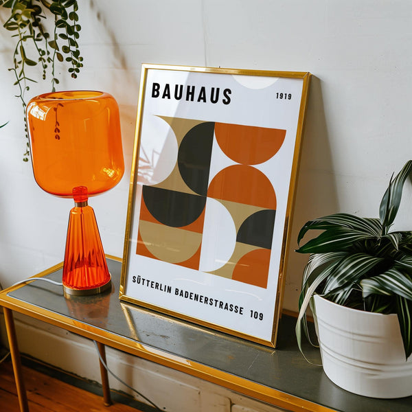Office wall decor inspired by Bauhaus design principles