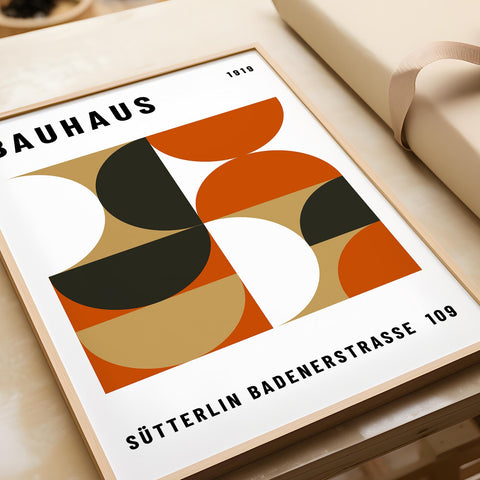 Warm and earthy minimalist art poster for offices