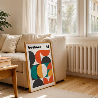 MCM wall art featuring clean lines and bold contrast
