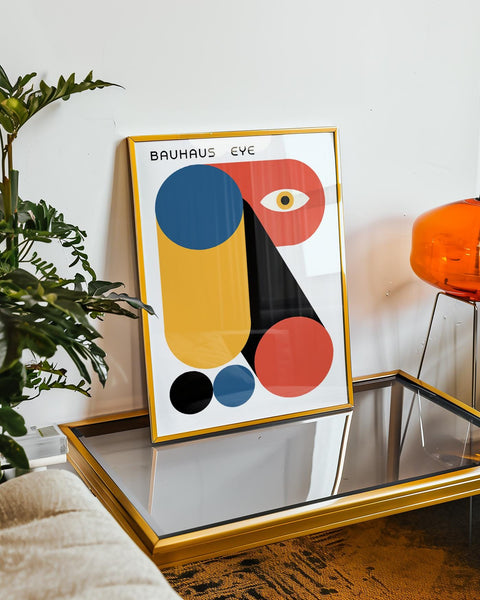 Modern minimalist art print featuring Bauhaus-inspired elements