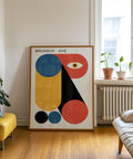 Retro Bauhaus wall art with eye-catching shapes