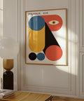 Bauhaus abstract geometric art poster with bold colours