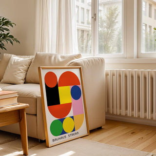 Abstract geometric wall decal blending modernism and colour theory