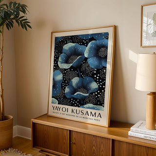elegant wall art blue flowers for home decor