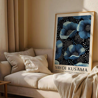high-quality wall art blue flowers with vibrant hues