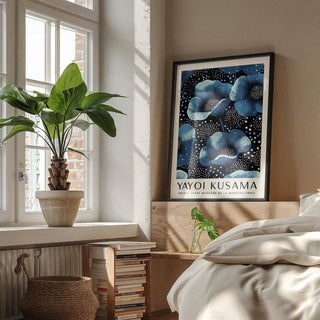 artistic wall art blue flowers for bedroom decor