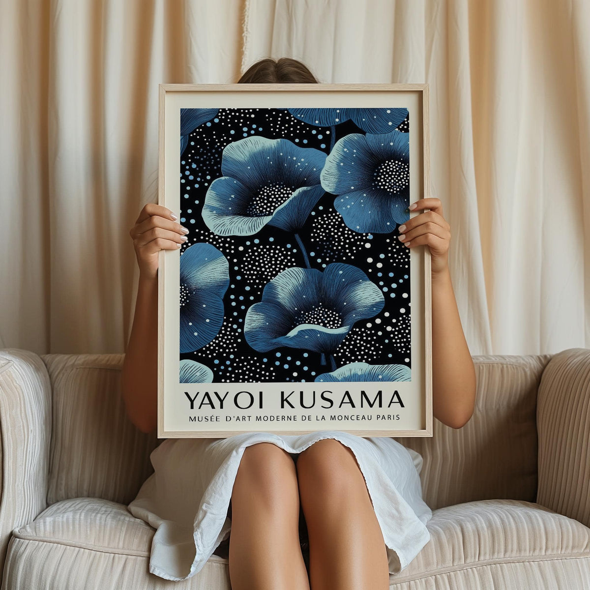 framed wall art blue flowers for living rooms