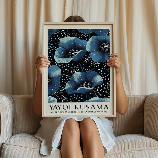 framed wall art blue flowers for living rooms