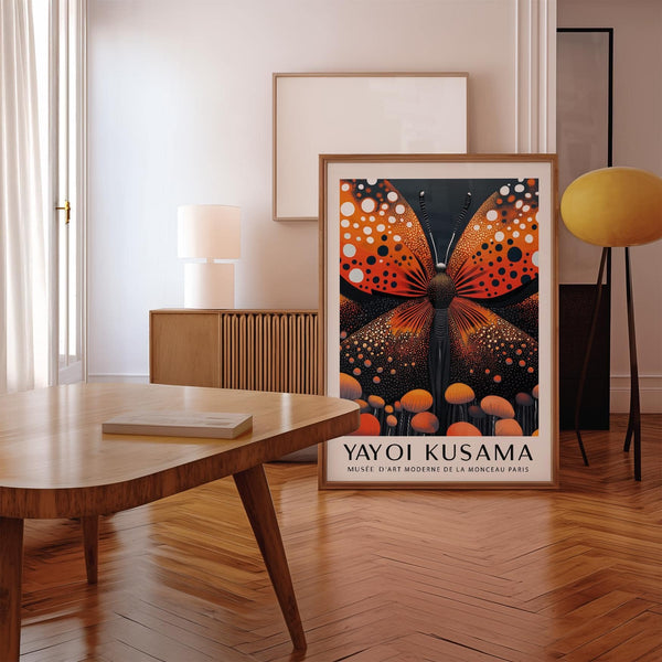 Premium abstract butterfly art print with bold composition and dots
