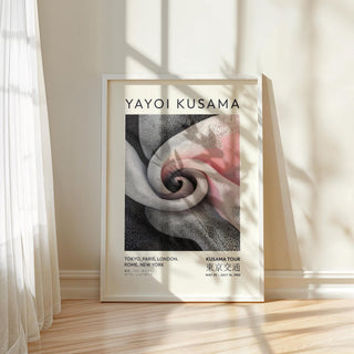 Sophisticated Kusama-style luxury wall art for living room in abstract design