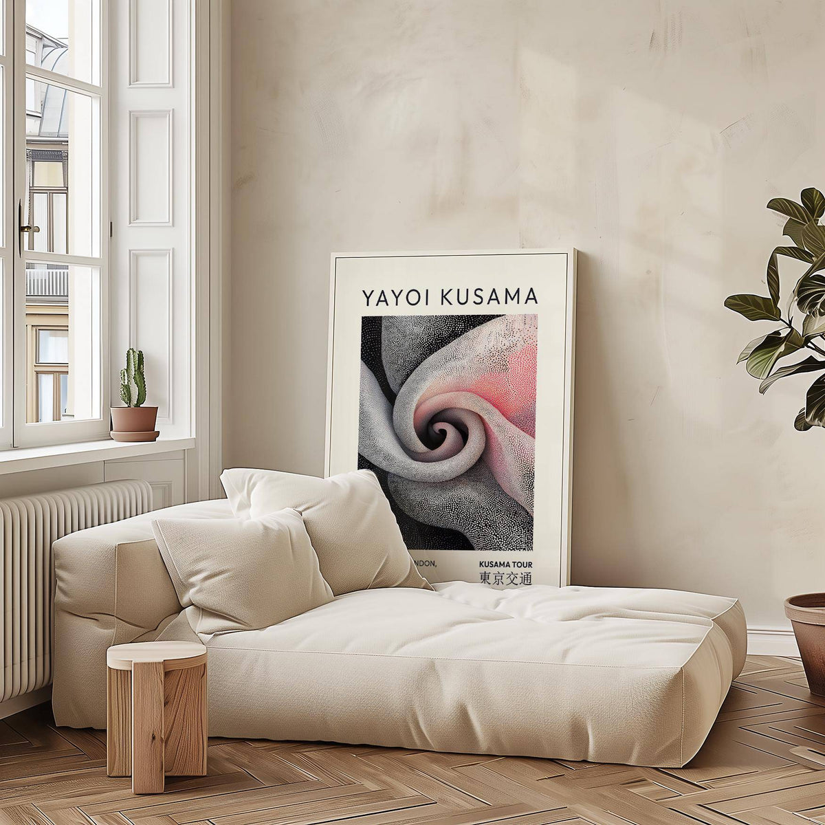 Contemporary luxury wall art for living room with abstract floral detailing