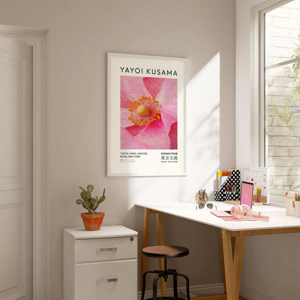 Artistic flower decor with modern pink floral wall art elements