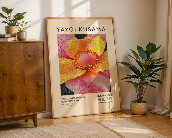 Modern floral art prints with soft curves and dotted textures