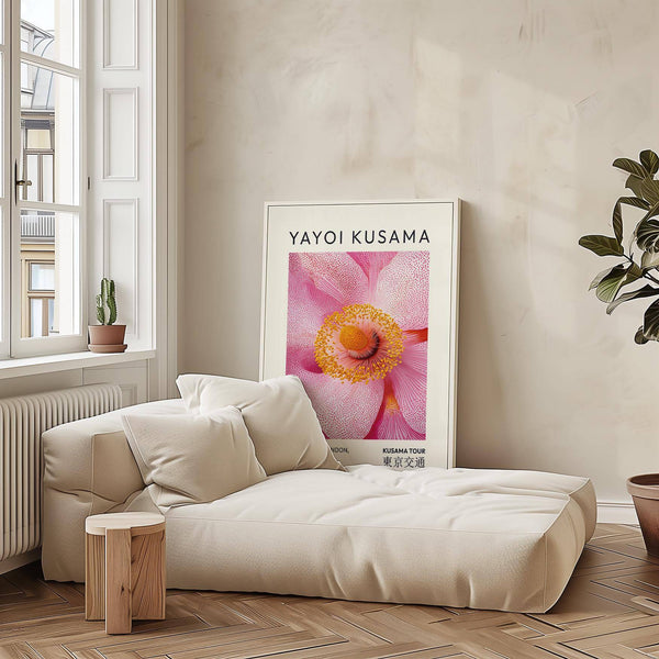 Contemporary floral abstract pink wall art for modern interiors