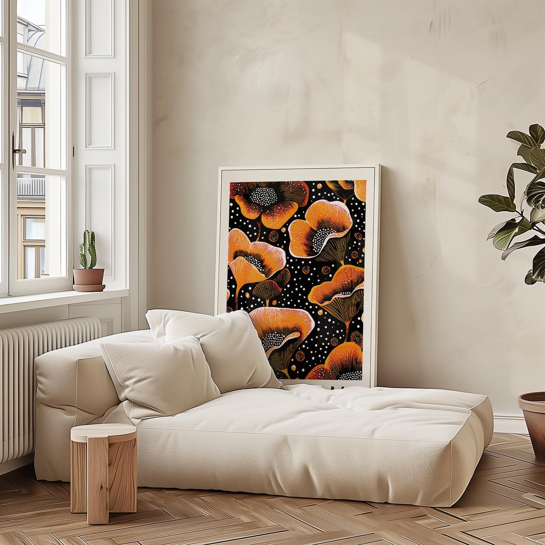 Orange Poppy Floral Wall Art