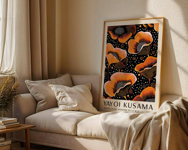 minimalist orange print for modern interiors