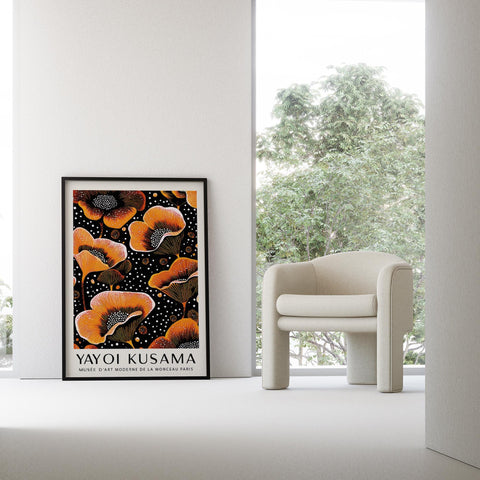 Nature-inspired orange flower wall decor