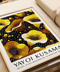 Yayoi Kusama-style yellow floral artwork