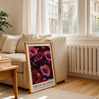 vibrant wall art in pink with a striking composition