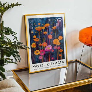 Premium matte colorful flower wall art with energetic floral pattern