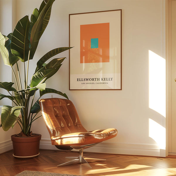 High-quality Ellsworth Kelly artwork with vibrant orange and blue