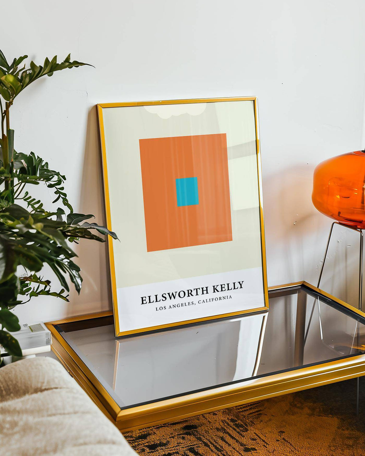 Abstract Ellsworth Kelly artwork with striking colour contrasts