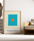 Abstract turquoise orange decor poster