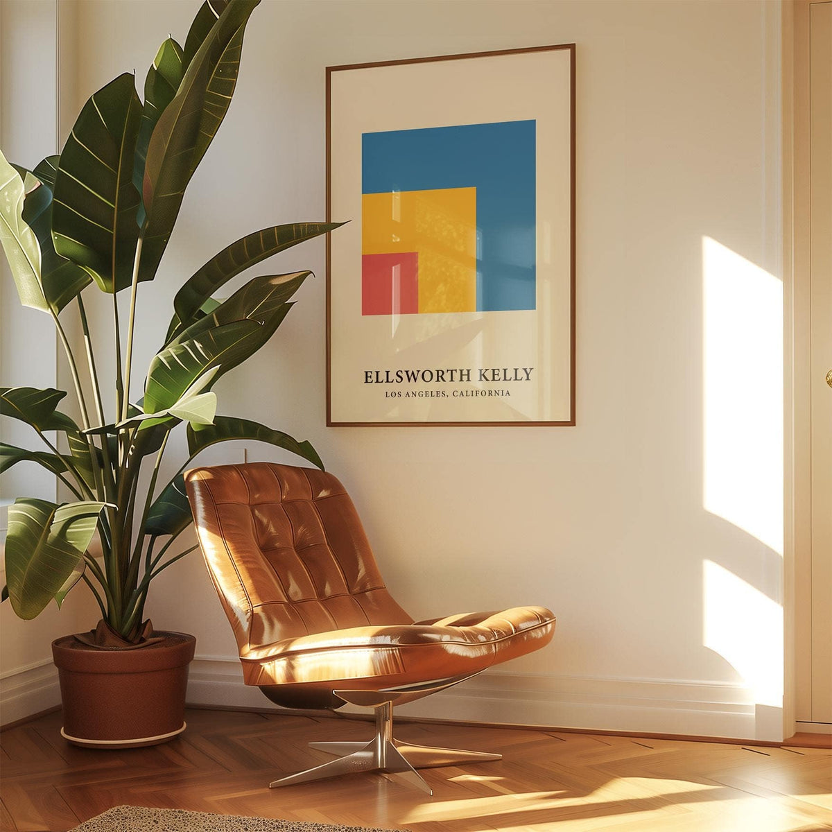 Retro-style modern minimal wall art featuring clean lines
