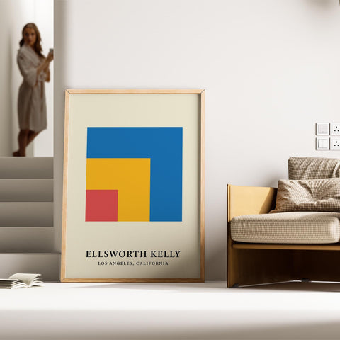 Abstract geometric colour block art decor