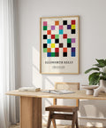 Abstract colour grid wall decor for offices