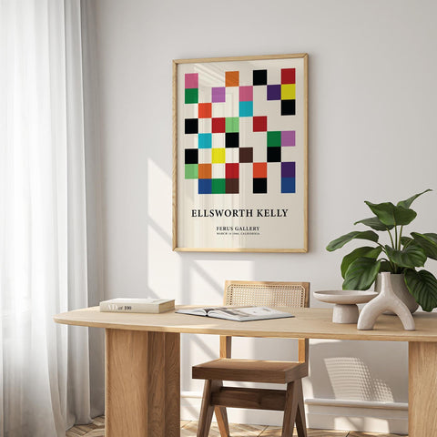 Abstract colour grid wall decor for offices