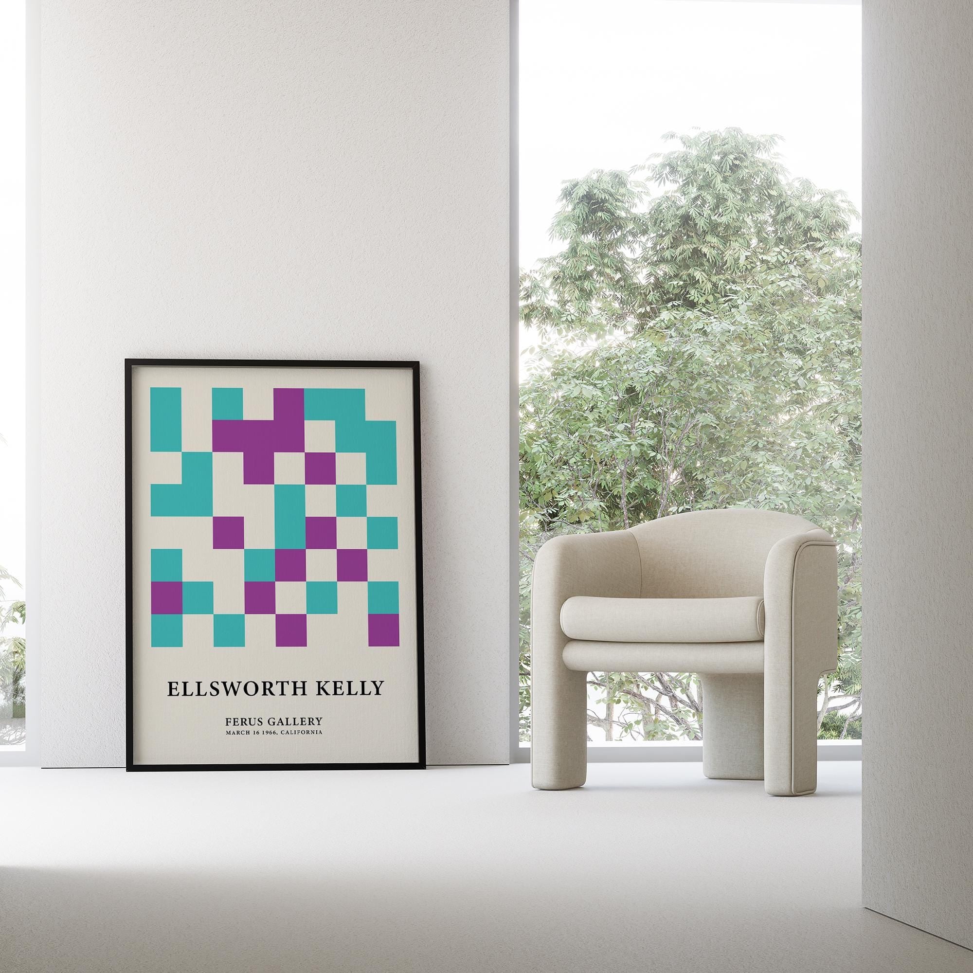 Modern Geometric Block Wall Art Print