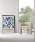 Bold abstract teal purple design