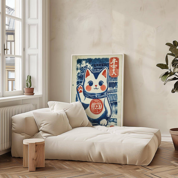 colourful lucky cat charm art for offices