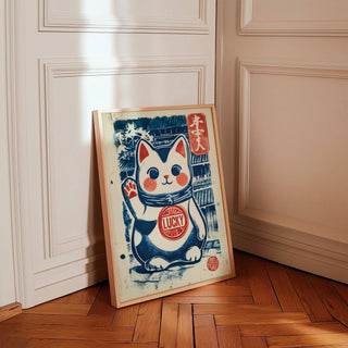 lucky cat charm wall decor in Japanese style