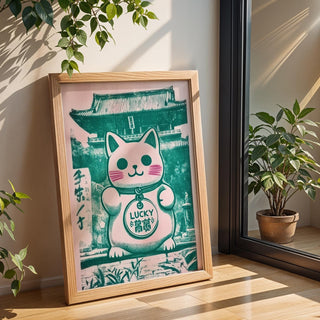 Lucky Cat wall art gift from good luck presents collection