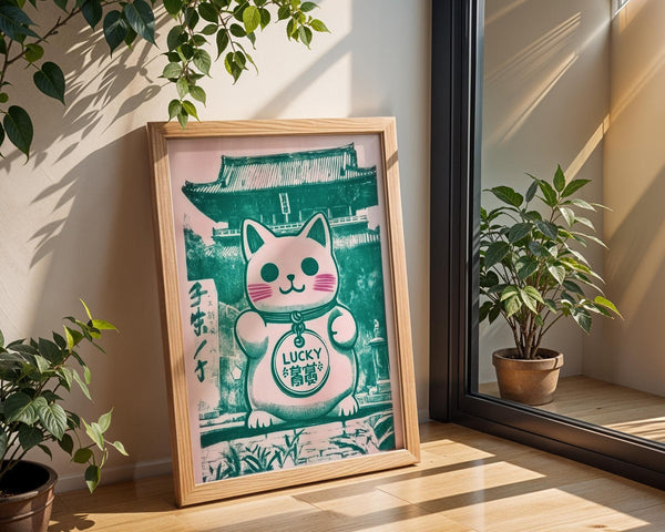 Lucky Cat wall art gift from good luck presents collection