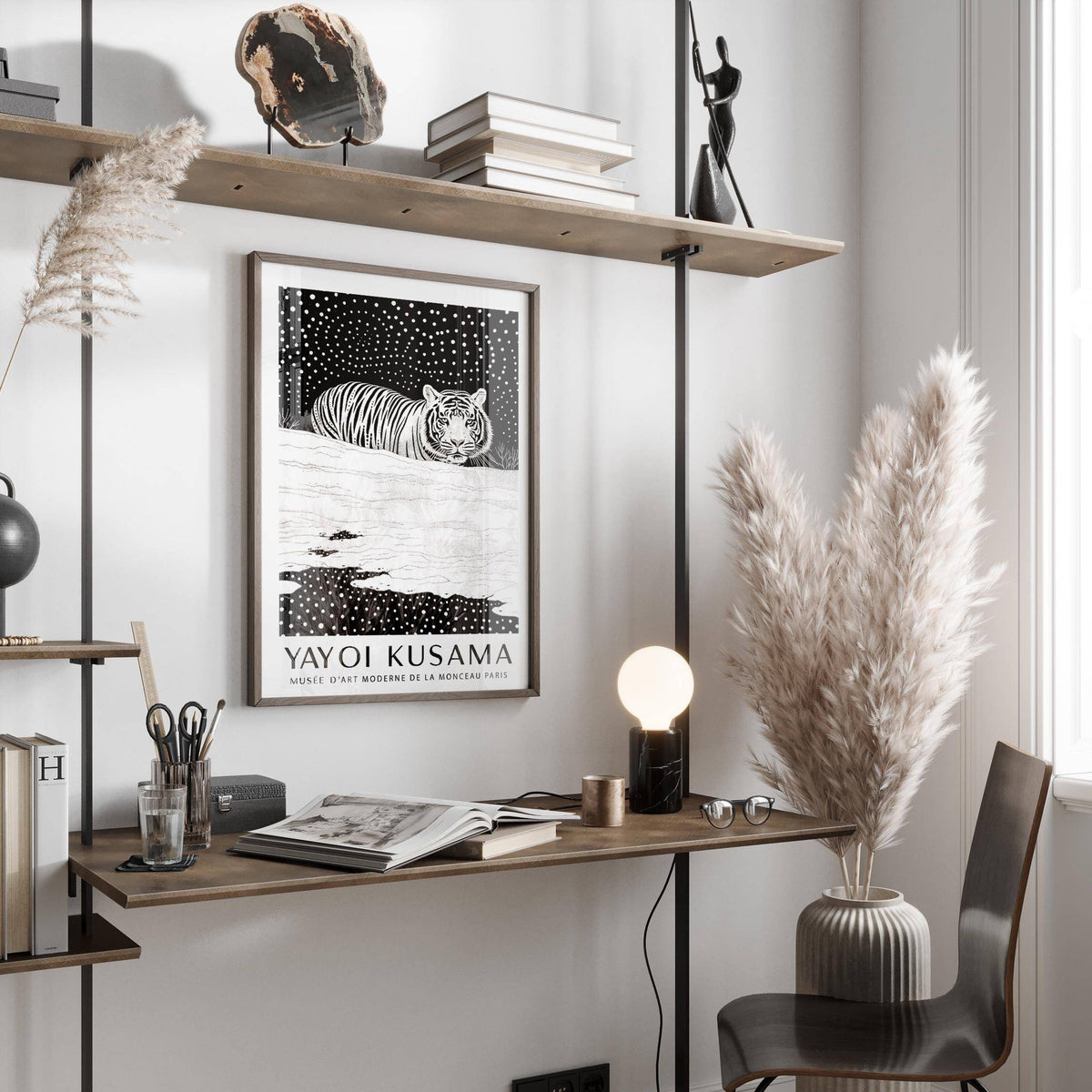 Statement tiger wall art for bold and modern home decor