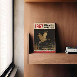 Minimalist large crane wall art for modern interiors